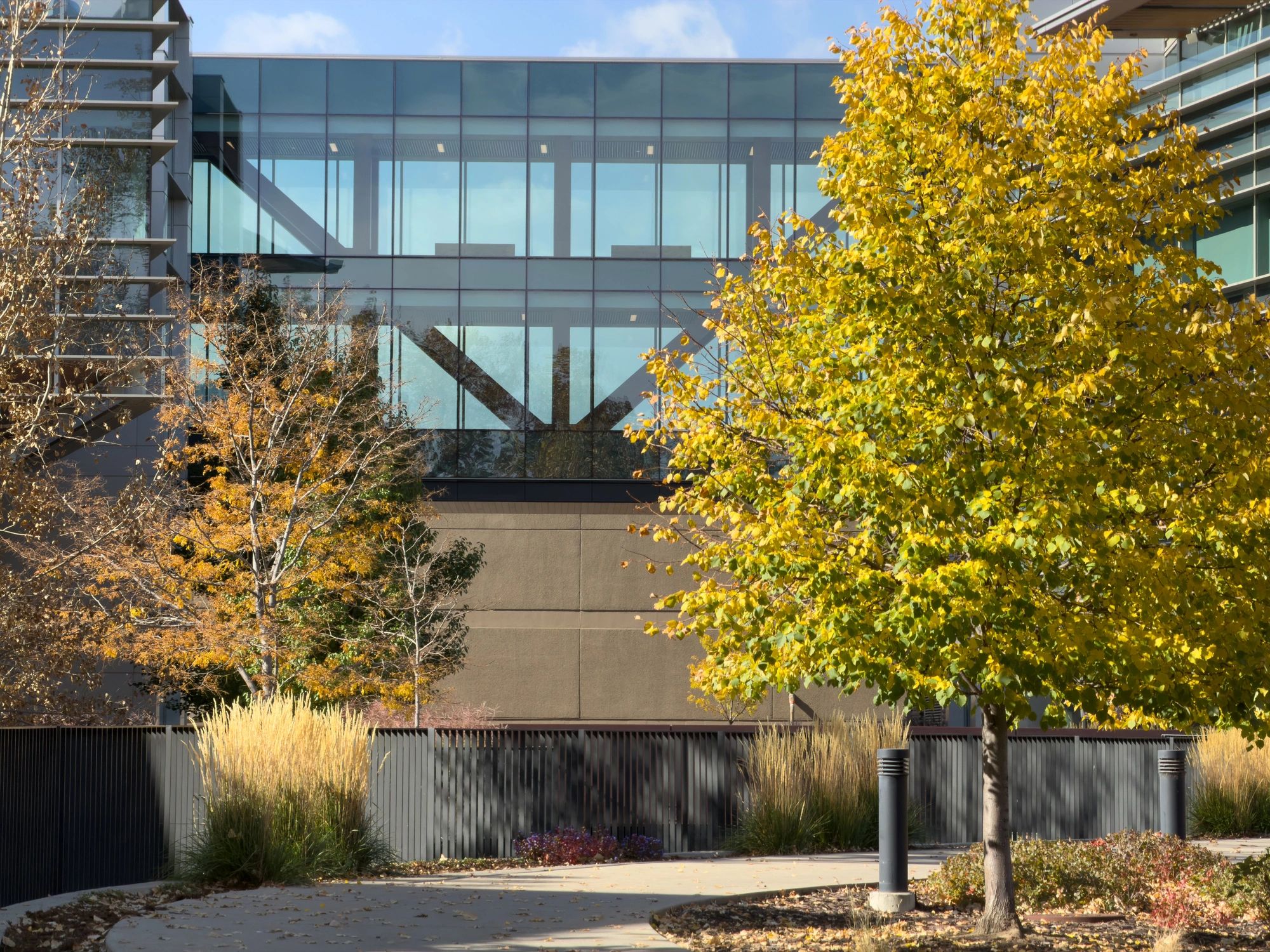 Modern office building exterior, representing commercial property management